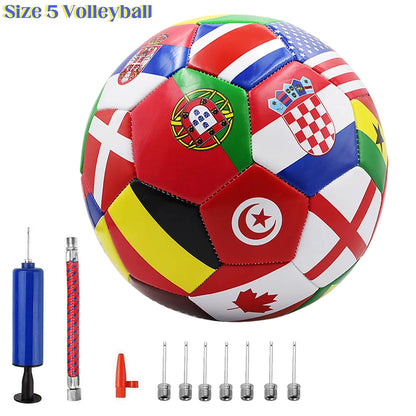 Flag Printed Soccer Ball Official Size 5