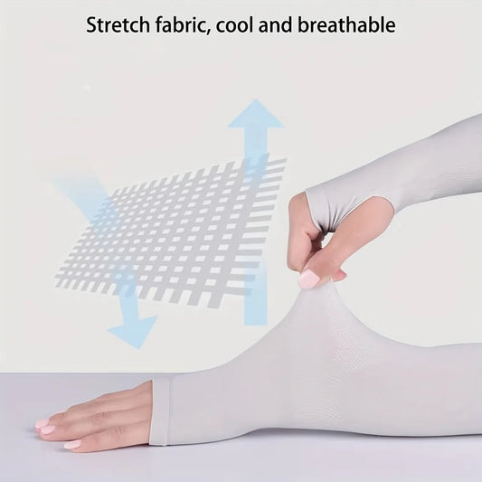 Ice Silk Sun Protection Arm Sleeves, UV Resistant