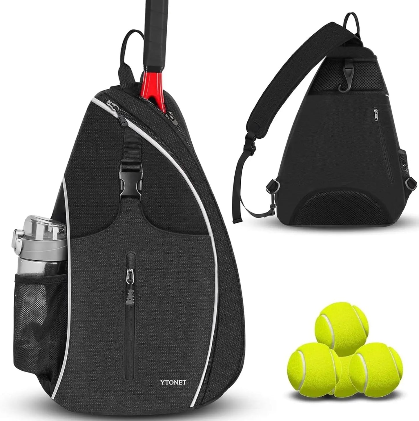 Water-Resistant Pickleball/Tennis Sling Backpack