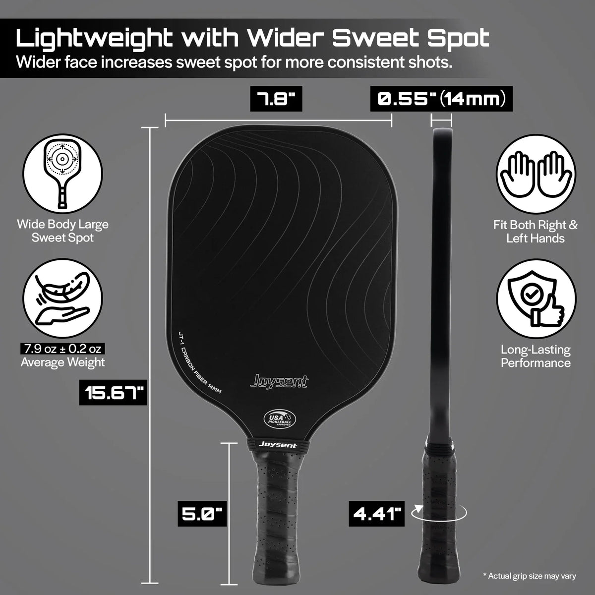 Pickleball Paddle USAPA Approved T300 Carbon Fiber