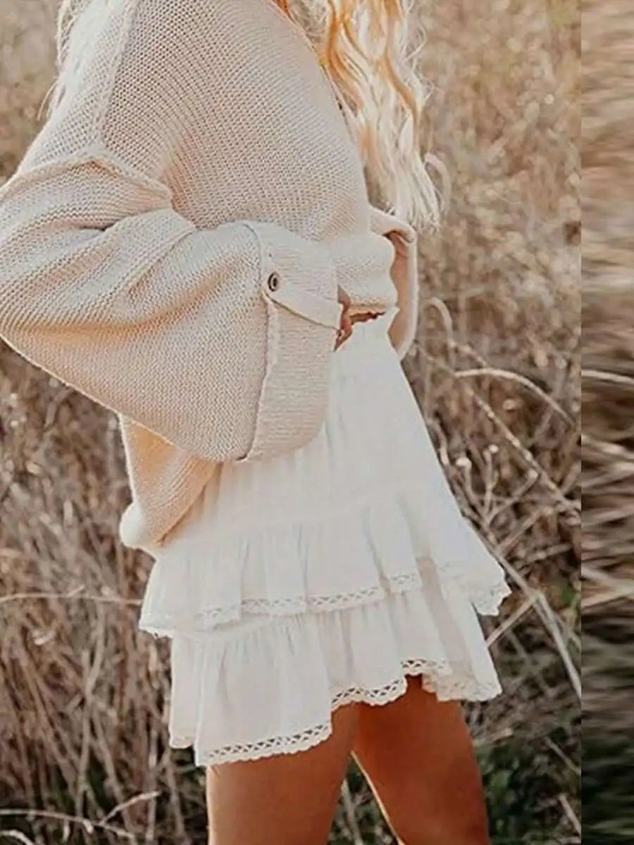Women's High Waist Tiered Ruffle Skort