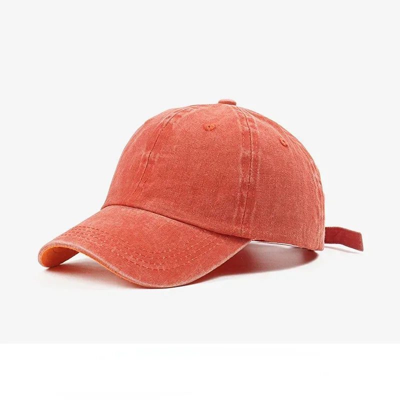 Solid Washed Denim Baseball Cap