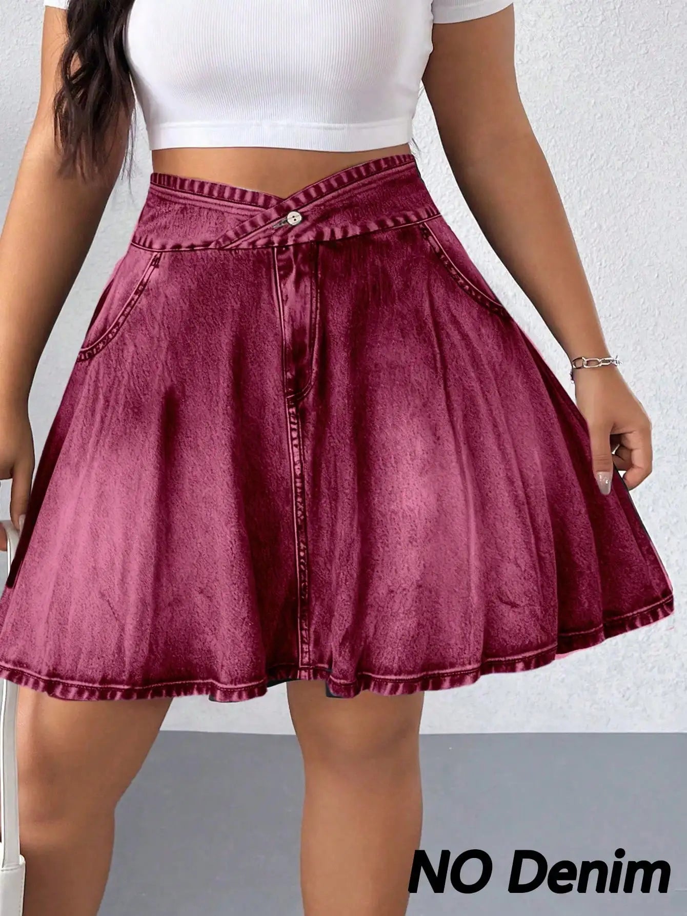 Elenzga Plus Size Summer Casual Solid Color Mini Skort