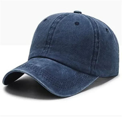 Solid Washed Denim Baseball Cap