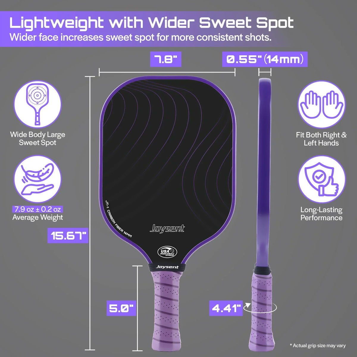 Pickleball Paddle USAPA Approved T300 Carbon Fiber