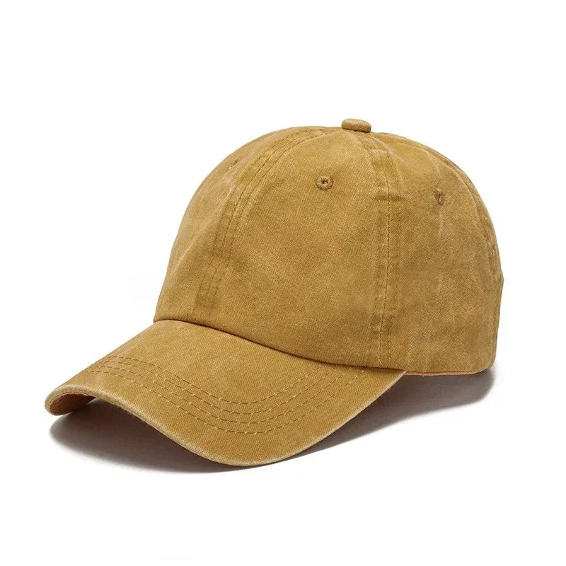 Solid Washed Denim Baseball Cap