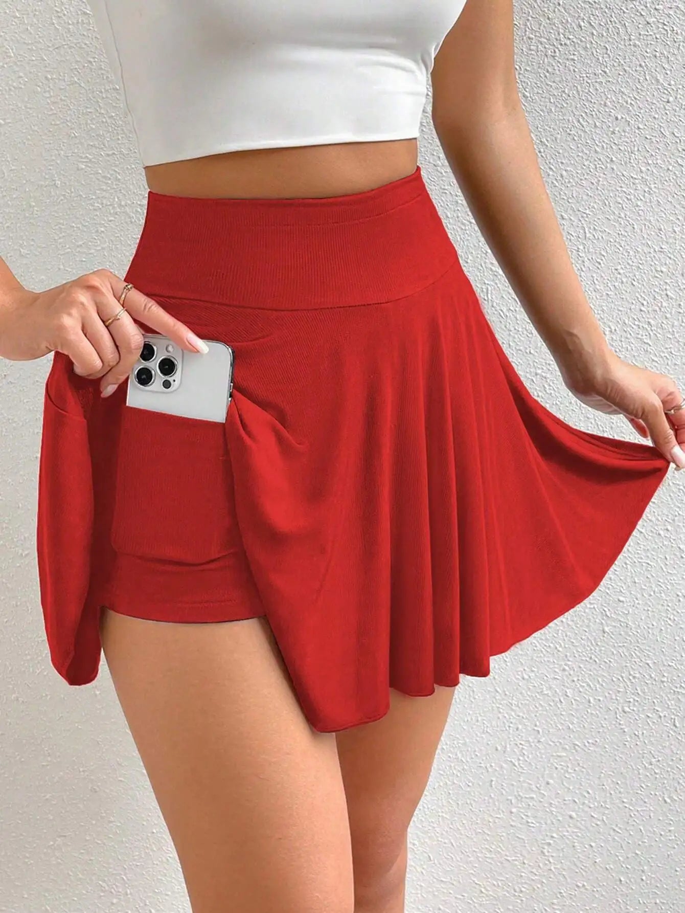Almamuse High Waist Phone Pocket Skort