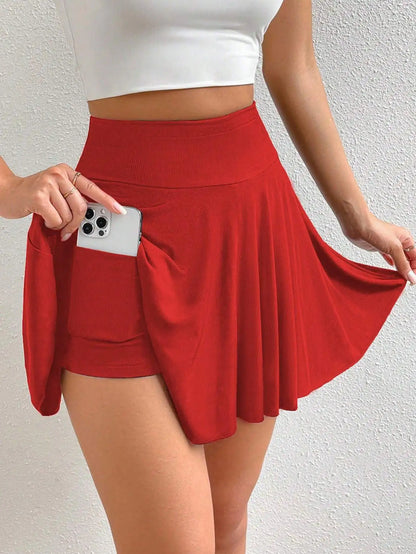 Almamuse High Waist Phone Pocket Skort