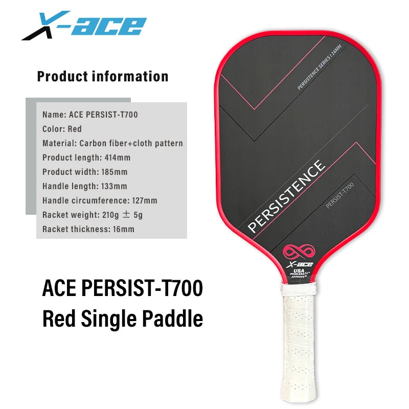 X-ace Pickleball Paddle Persist-T700 Carbon Fiber