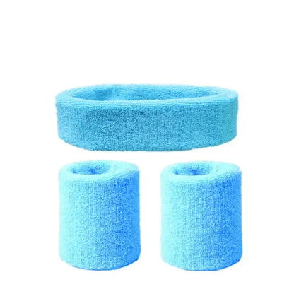 Cotton Sweatband Bundle Headband and Wristbands