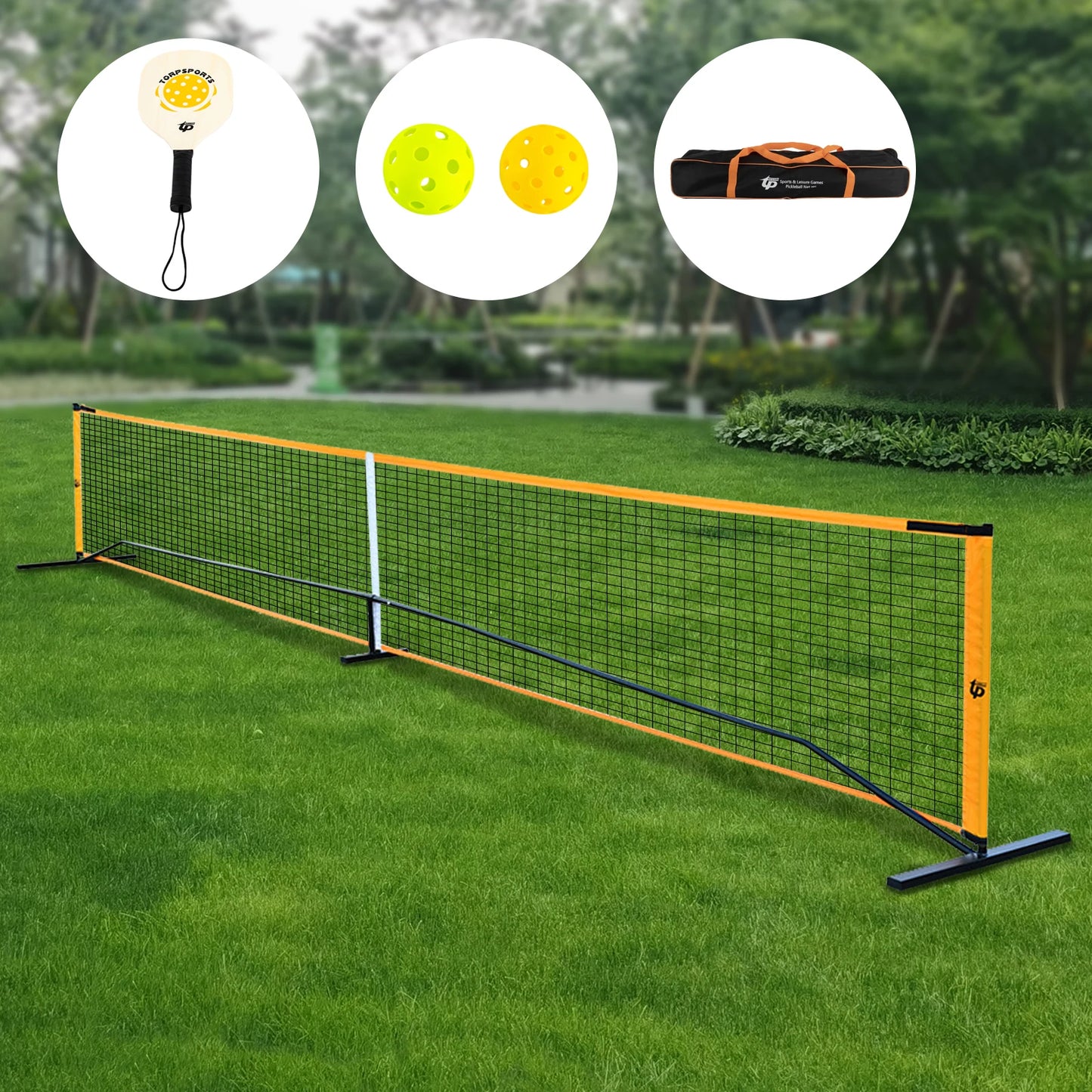 Portable Pickleball Net Set With 4 Paddles