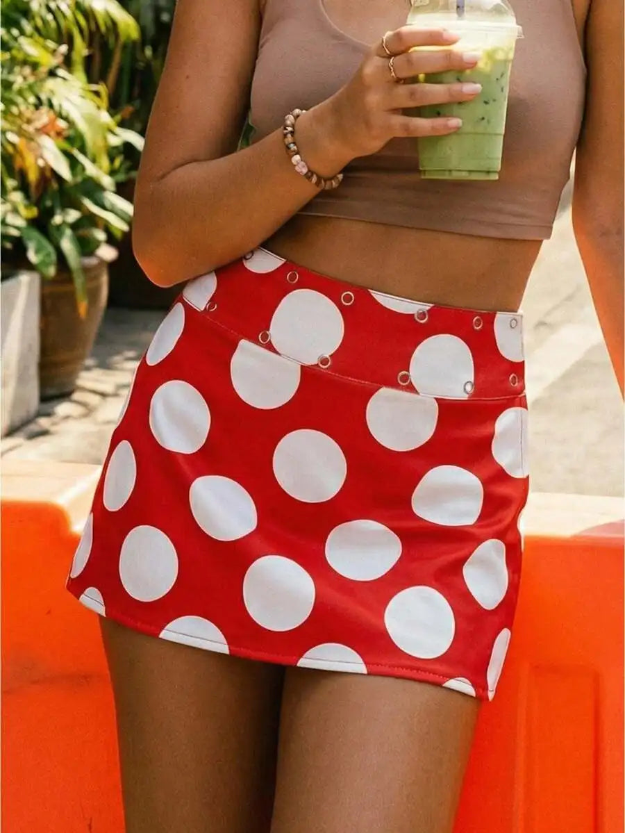 Polka Dot Mini Skort
