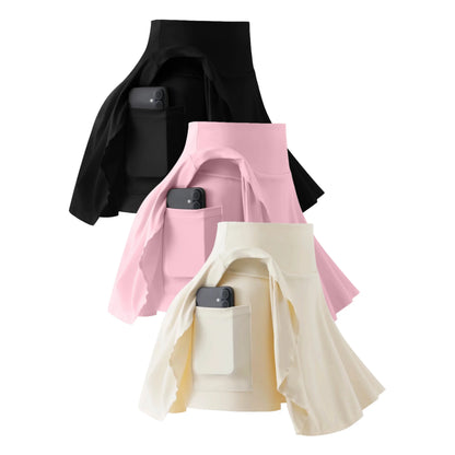 3-Pack Versatile Pleated Skorts