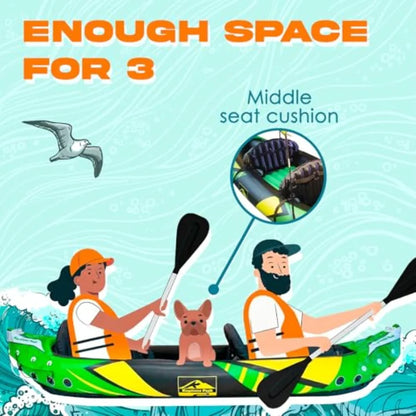 Inflatable Kayak 2 Person with Detachable Sun Canopy