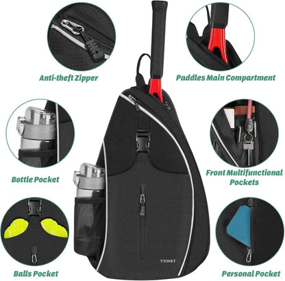 Water-Resistant Pickleball/Tennis Sling Backpack