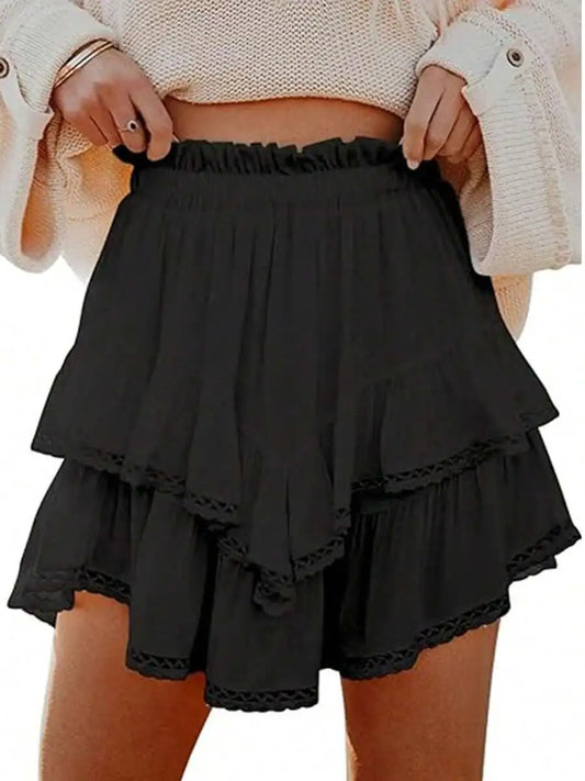Tiered Ruffle High Waist Skort