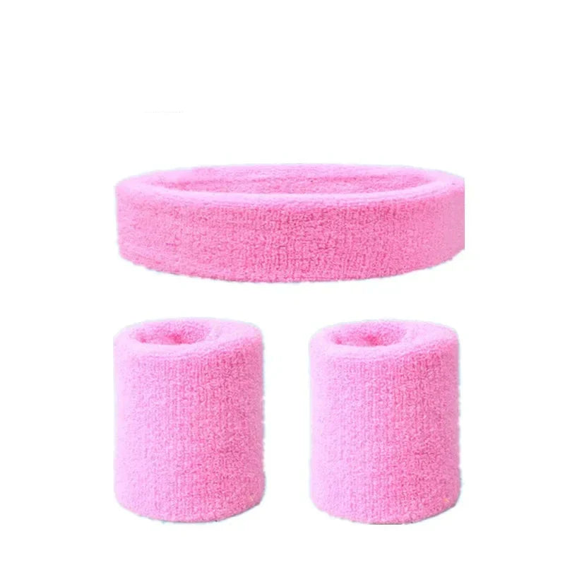 Cotton Sweatband Bundle Headband and Wristbands