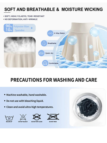 3-Pack Versatile Pleated Skorts