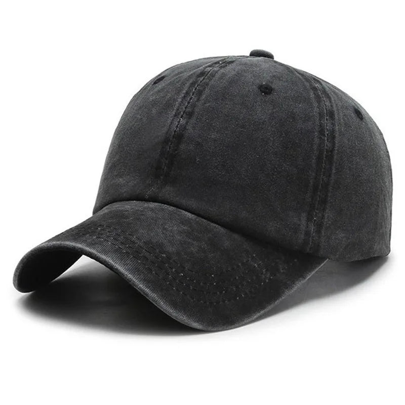 Solid Washed Denim Baseball Cap