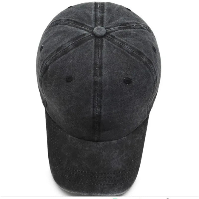 Solid Washed Denim Baseball Cap