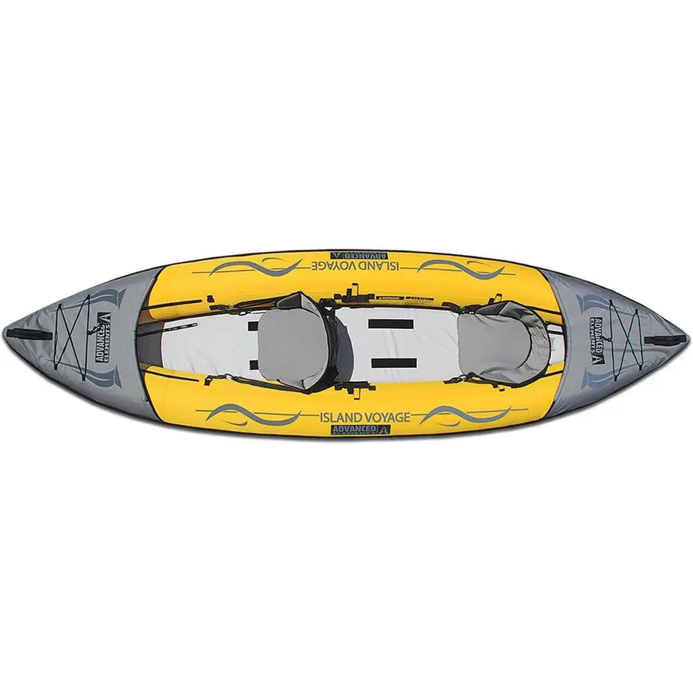 Island Voyage 2 Inflatable Kayak Recreational Convertible Kayak for 1 or 2 Person 11 ft Yellow