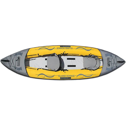 Island Voyage 2 Inflatable Kayak Recreational Convertible Kayak for 1 or 2 Person 11 ft Yellow