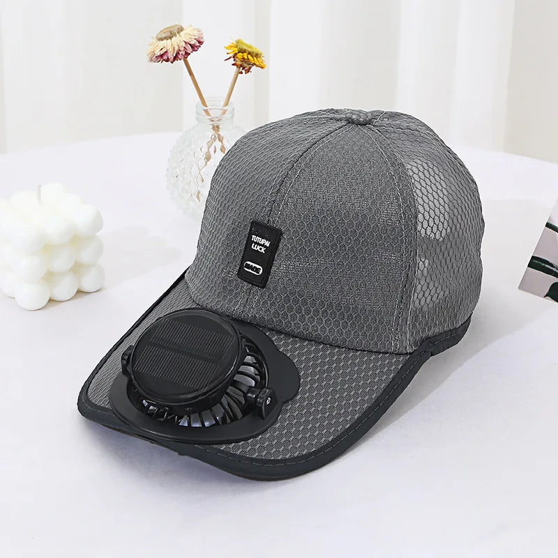 Solar Powered Cap with Fan