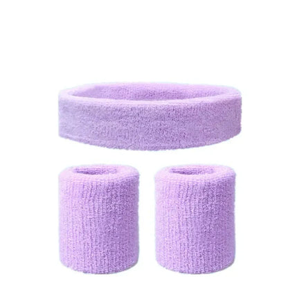 Cotton Sweatband Bundle Headband and Wristbands