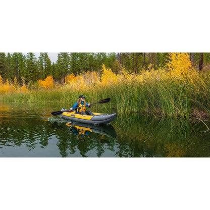 Island Voyage 2 Inflatable Kayak Recreational Convertible Kayak for 1 or 2 Person 11 ft Yellow