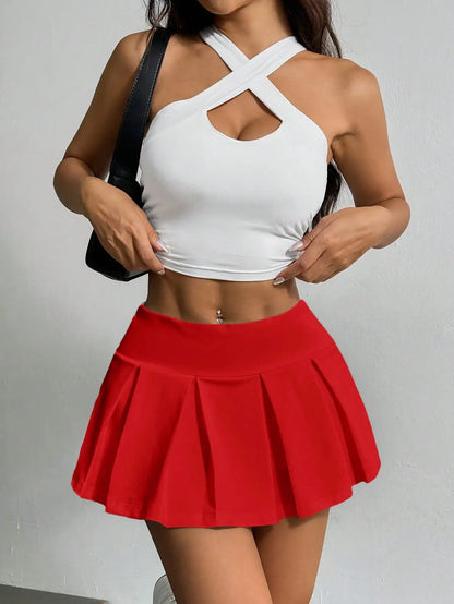 EZwear Summer Going Out Wide Waistband Waist Skorts
