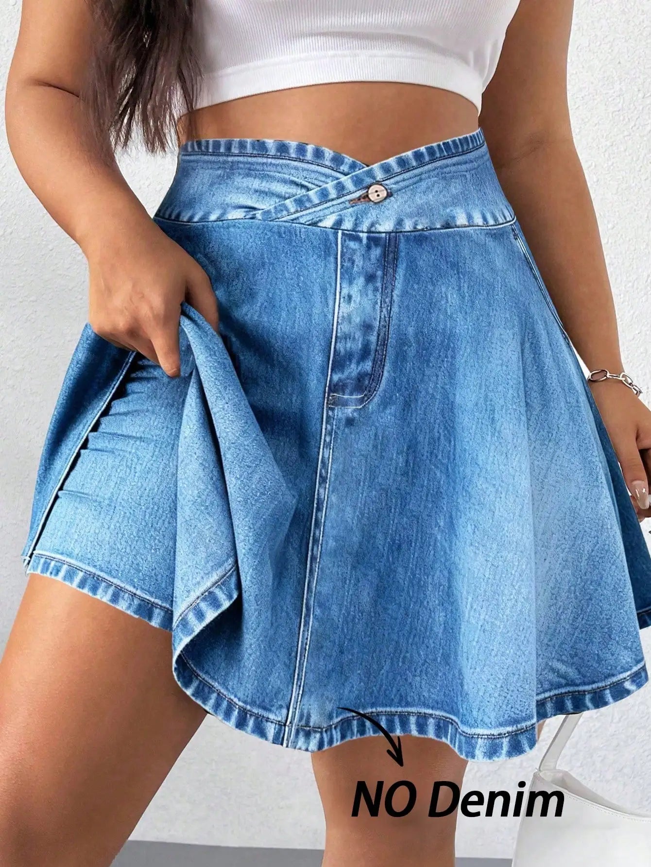 Elenzga Plus Size Summer Casual Solid Color Mini Skort