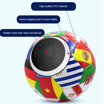 Flag Printed Soccer Ball Official Size 5