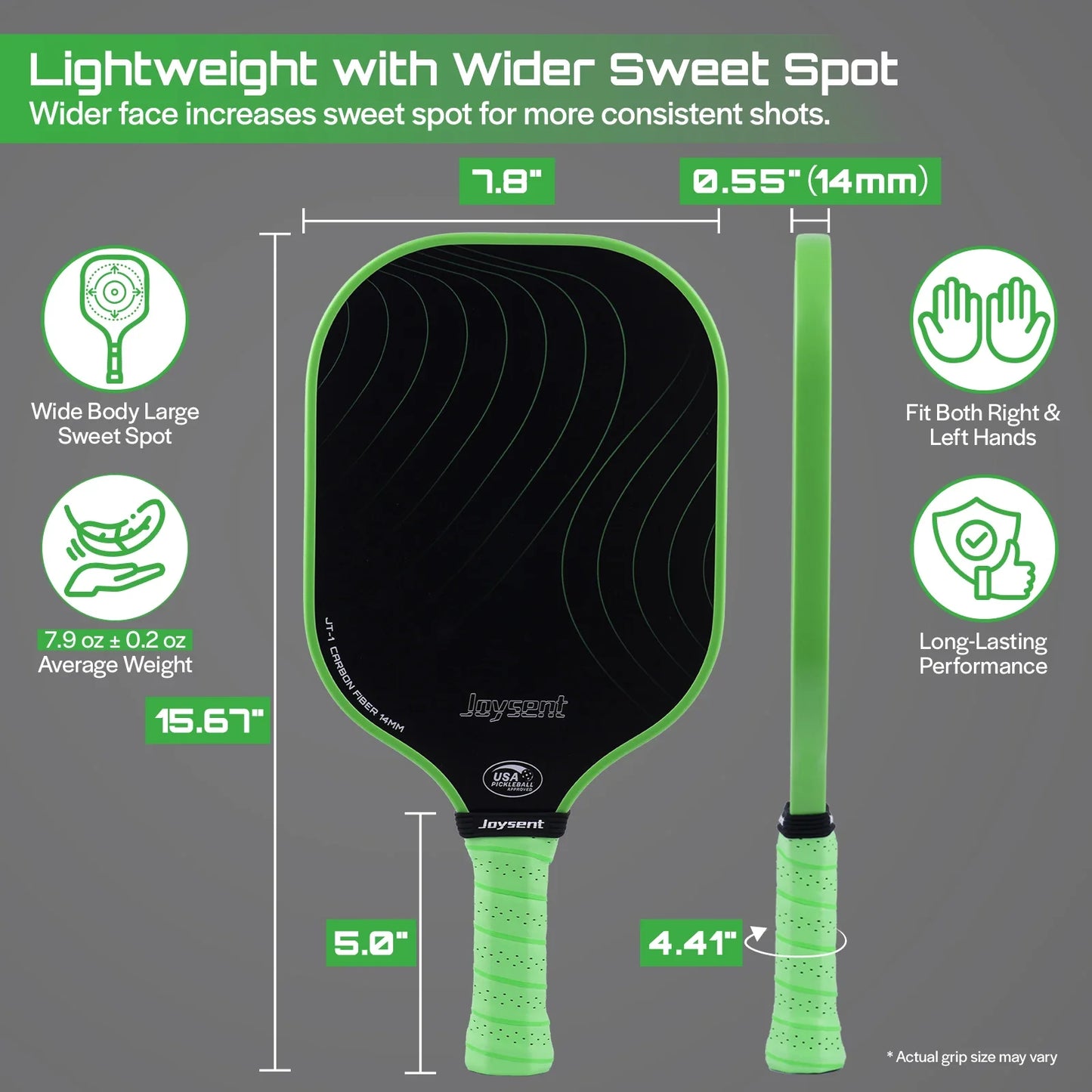 Pickleball Paddle USAPA Approved T300 Carbon Fiber