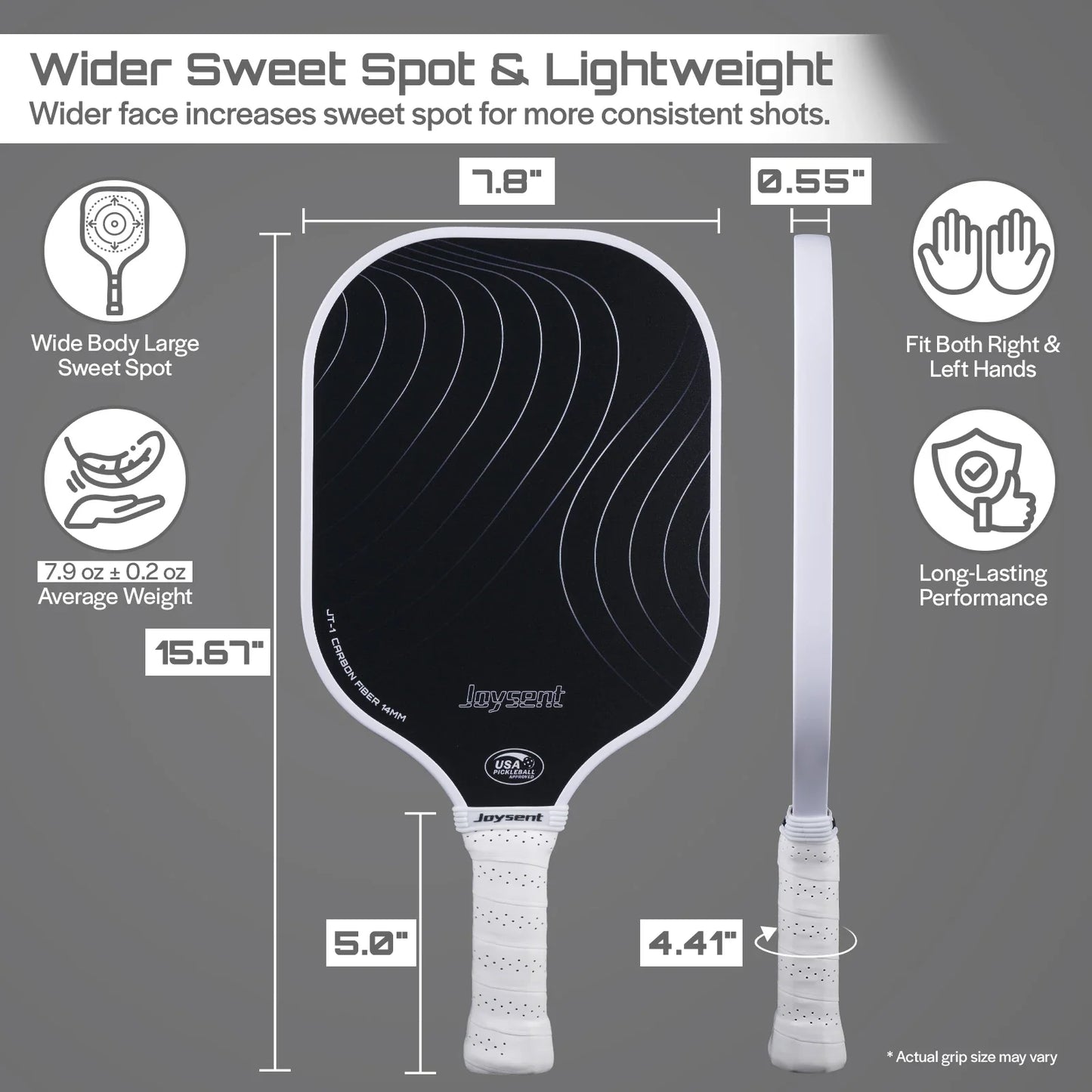 Pickleball Paddle USAPA Approved T300 Carbon Fiber