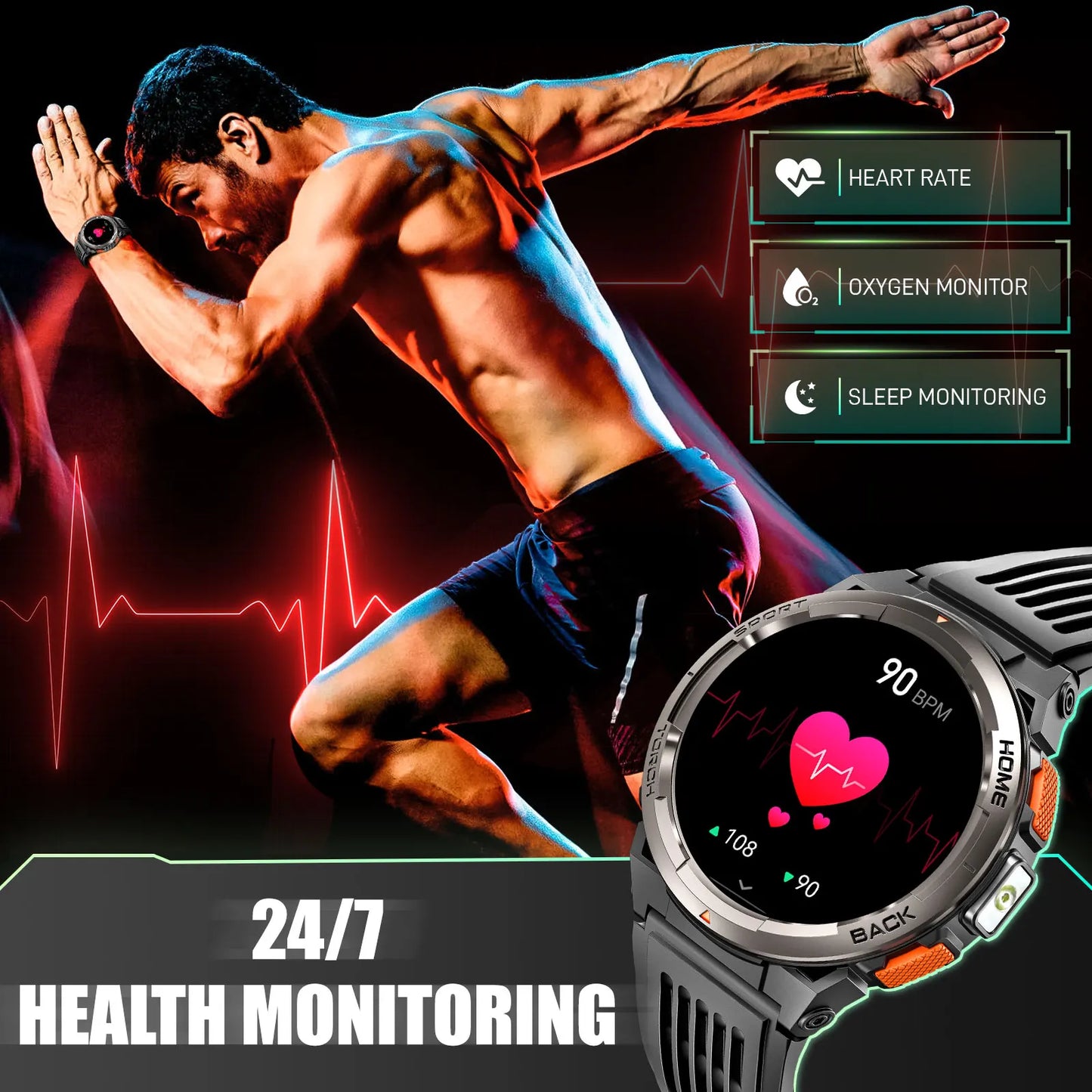 EIGIIS 1.45 Inch Waterproof Smart Watch KE5 3ATM