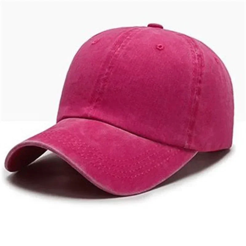 Solid Washed Denim Baseball Cap