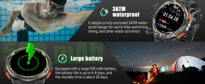 EIGIIS 1.45 Inch Waterproof Smart Watch KE5 3ATM