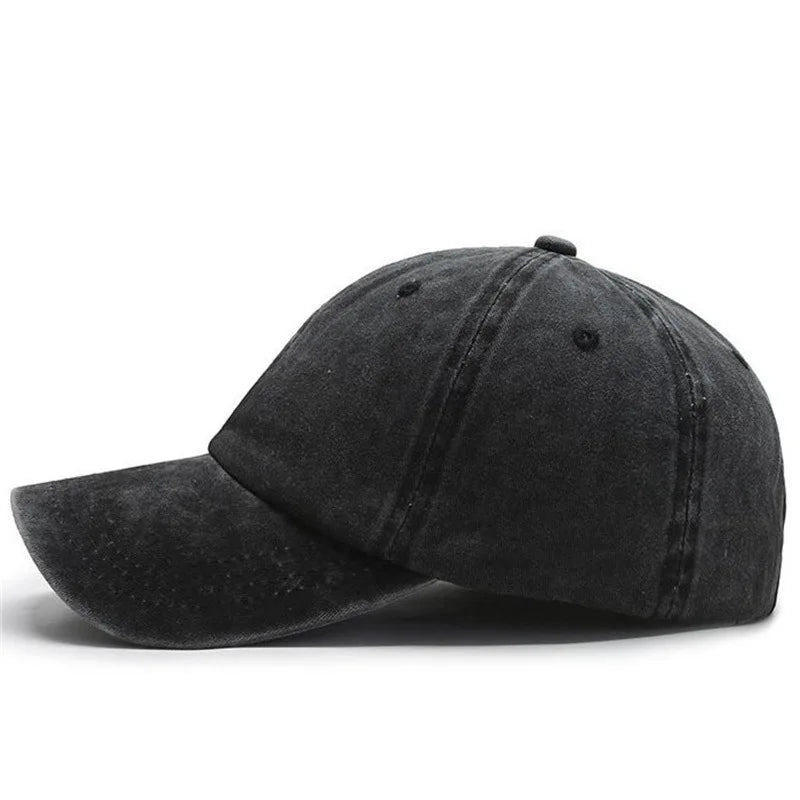 Solid Washed Denim Baseball Cap