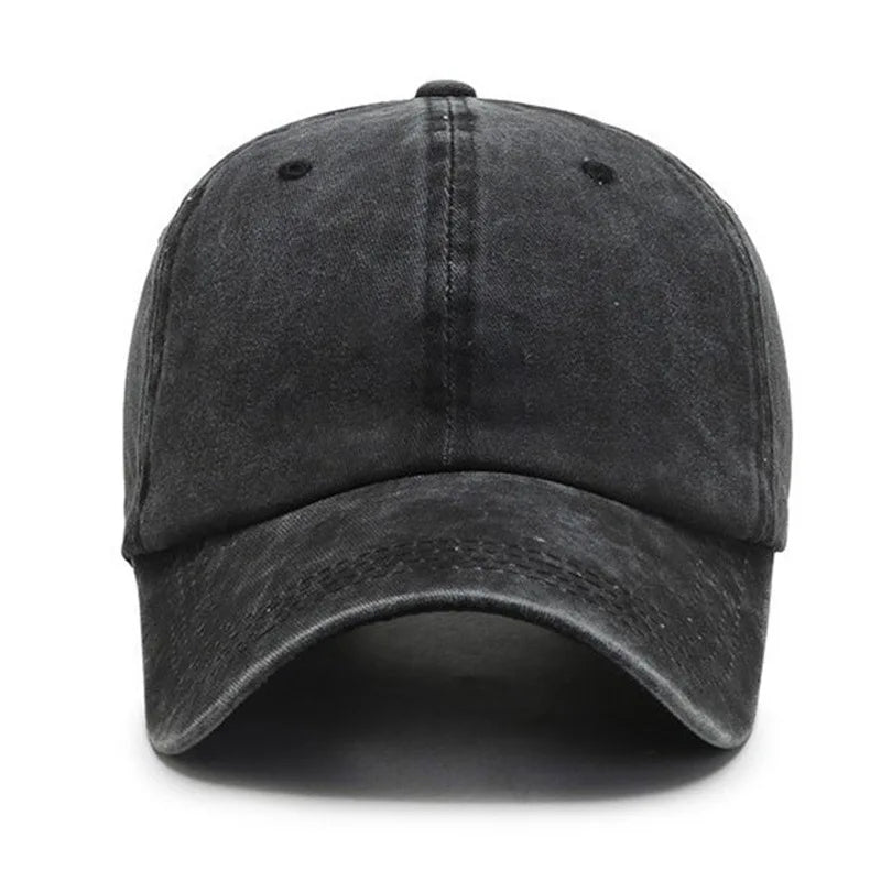 Solid Washed Denim Baseball Cap