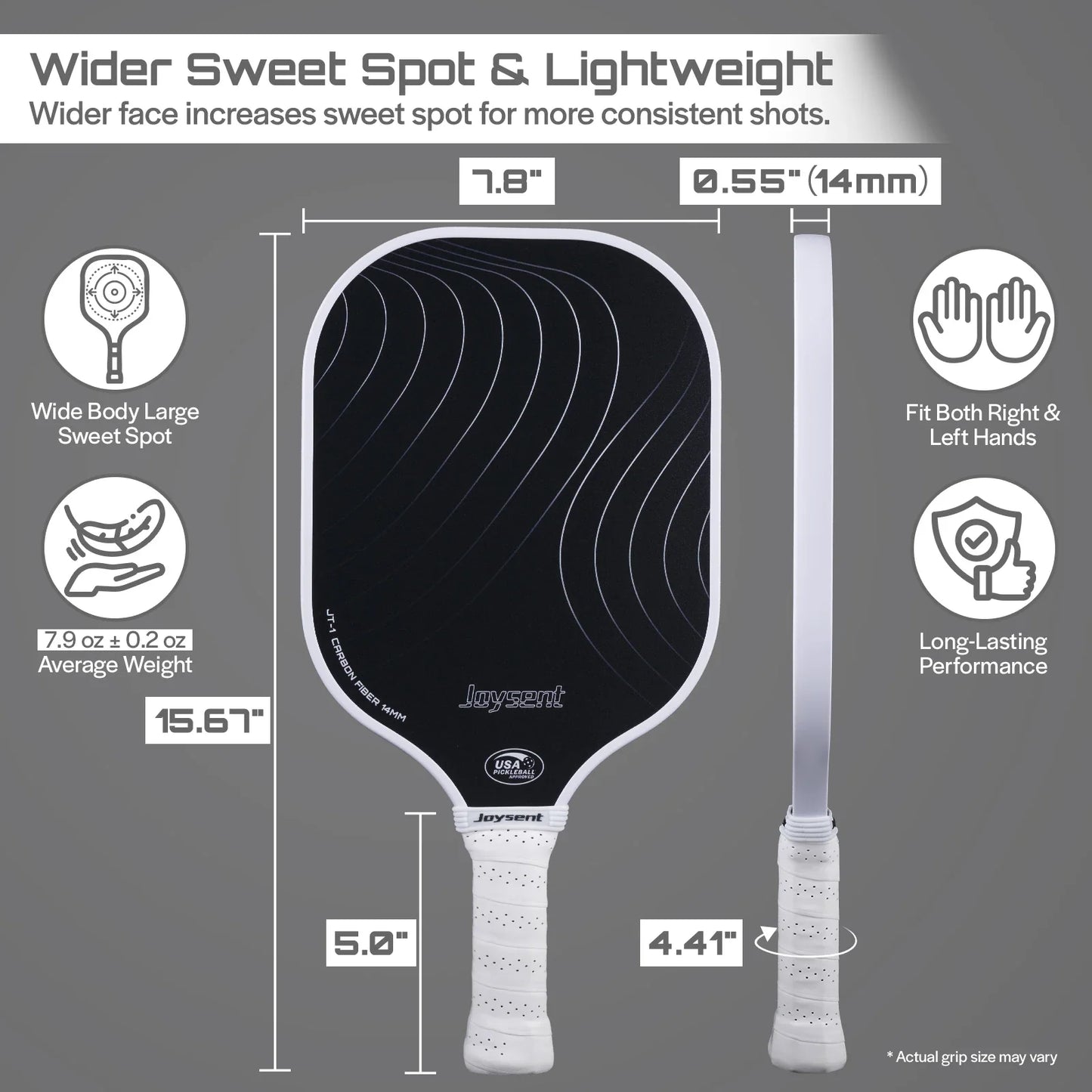 Pickleball Paddle USAPA Approved T300 Carbon Fiber