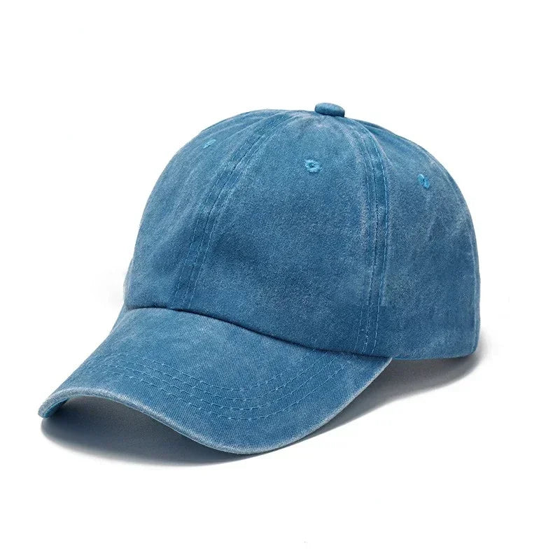 Solid Washed Denim Baseball Cap