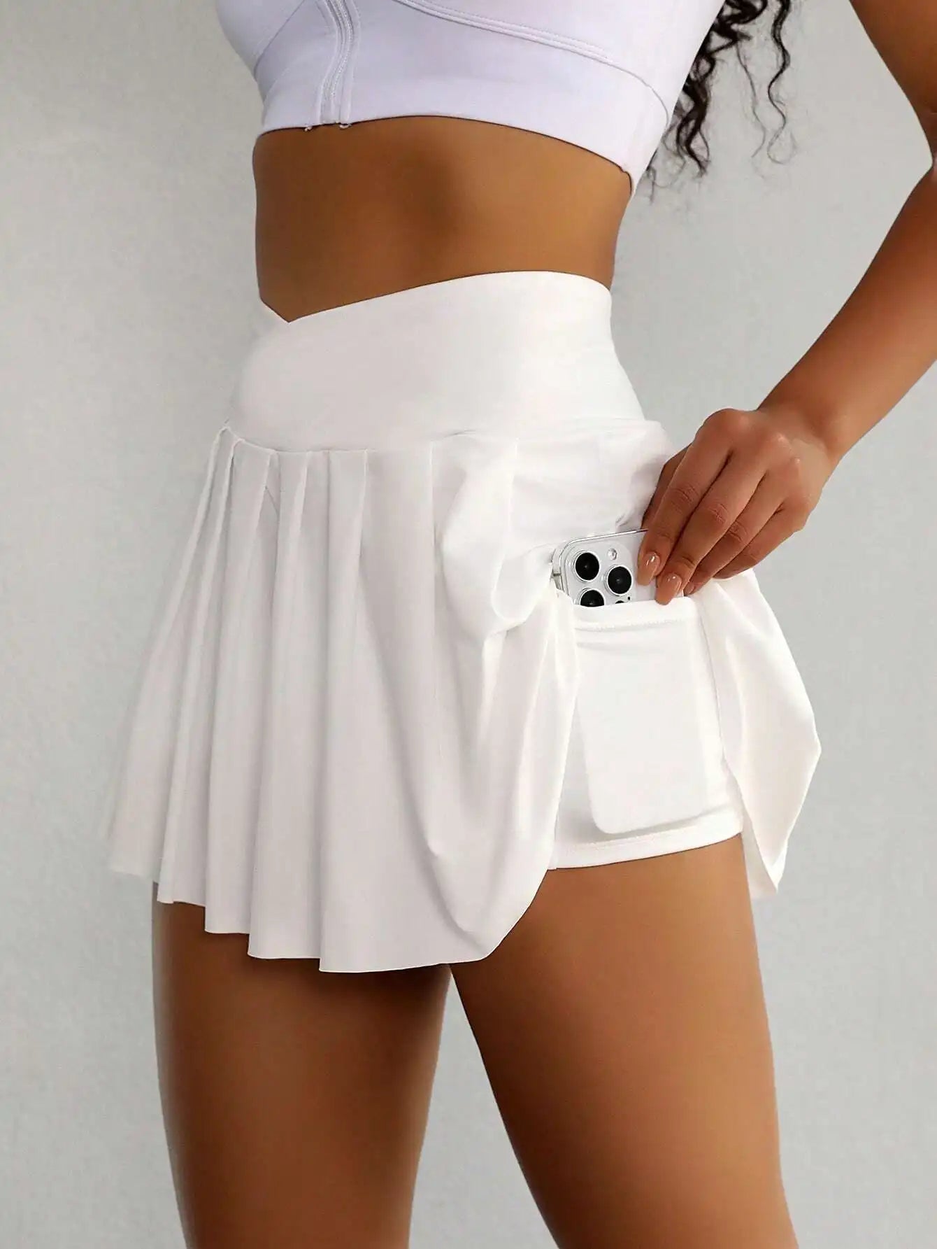 Sovereign Charm Wide Waistband Pleated Sports Skort