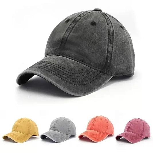 Solid Washed Denim Baseball Cap