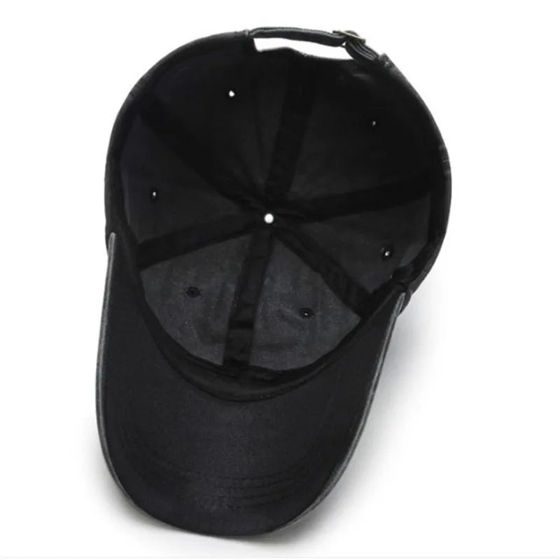 Solid Washed Denim Baseball Cap