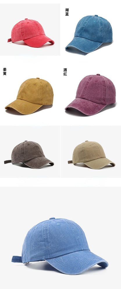 Solid Washed Denim Baseball Cap
