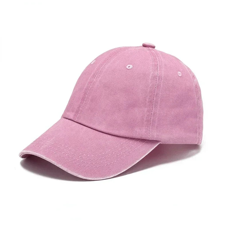 Solid Washed Denim Baseball Cap