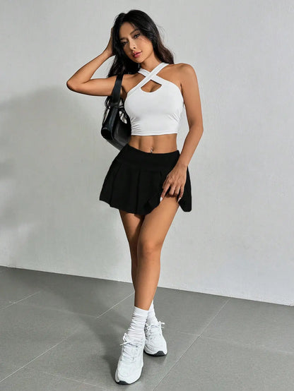 EZwear Summer Going Out Wide Waistband Waist Skorts