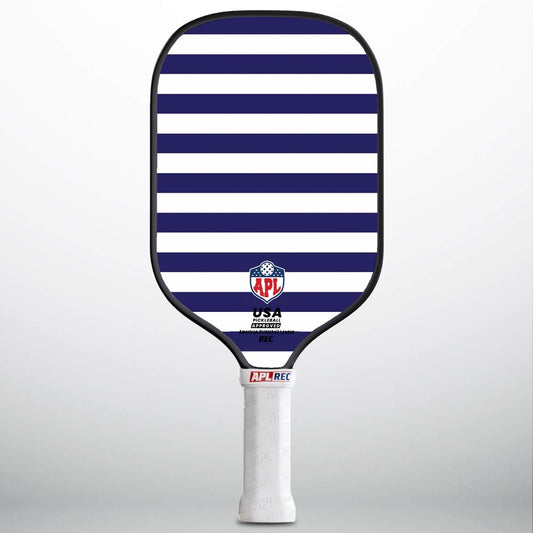 APL - White Blue Lines Pickleball Paddle | 16mm Carbon Fiber | Best Pickleball Paddles | American Pickleball League