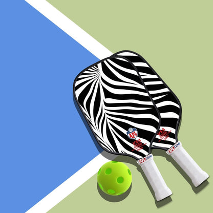 APL - White Black Patterns Pickleball Paddle | 16mm Carbon Fiber | Best Pickleball Paddles | American Pickleball League
