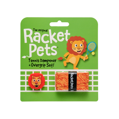 Lion Orange  Tennis Overgrip Tape And Matching Shock Absorbing Dampener